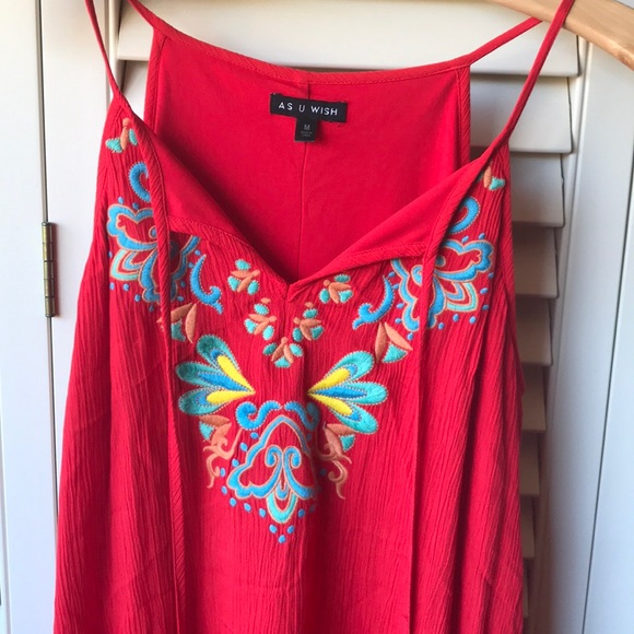 As U Wish Red Dress with Front Detailing 🌞 - Picture 2 of 5